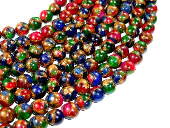 Mosaic Stone Beads, Multicolor, Round, 8mm-Gems: Round & Faceted-BeadDirect