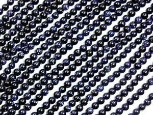 Blue Goldstone Beads, Round, 2mm-Gems: Round & Faceted-BeadDirect