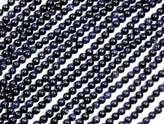 Blue Goldstone Beads, Round, 2mm-Gems: Round & Faceted-BeadDirect