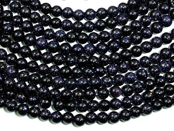 Blue Goldstone Beads, Round, 4mm-Gems: Round & Faceted-BeadDirect