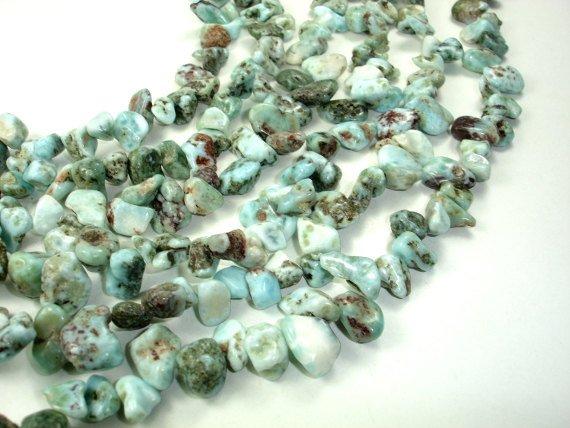 Larimar Beads, Top drilled, Free Form-Gems: Nugget,Chips,Drop-BeadDirect