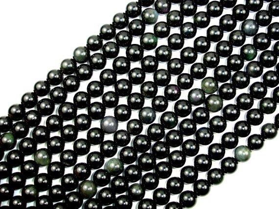 Rainbow Obsidian Beads, Round, 8mm-Gems: Round & Faceted-BeadDirect