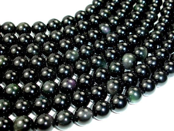 Rainbow Obsidian Beads, Round, 10mm-Gems: Round & Faceted-BeadDirect
