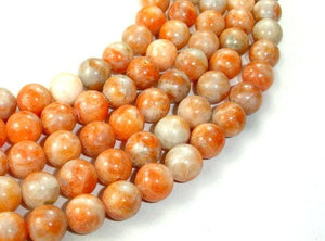 Orange Calcite Beads, Round, 10mm-Gems: Round & Faceted-BeadDirect