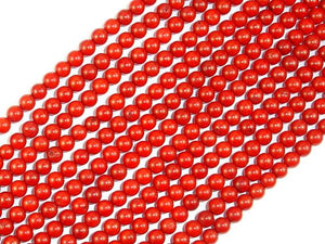 Red Bamboo Coral Beads, Round, 4mm-Gems: Round & Faceted-BeadDirect