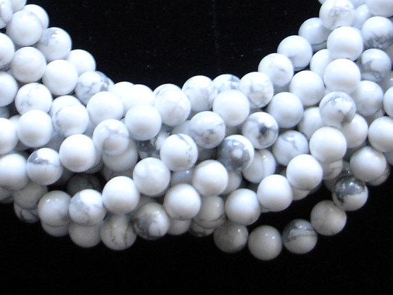 White Howlite Beads, Round, 4mm (4.7 mm), 15.5 Inch-Gems: Round & Faceted-BeadDirect