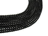 Black Tourmaline Beads Round 4mm (4.8mm)-Gems: Round & Faceted-BeadDirect