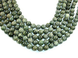 Green Zebra Jasper Beads, 10mm Round Beads-Gems: Round & Faceted-BeadDirect