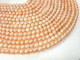 Fresh Water Pearl Beads, Peach, Potato, 8mm-9mm-Pearls & Glass-BeadDirect