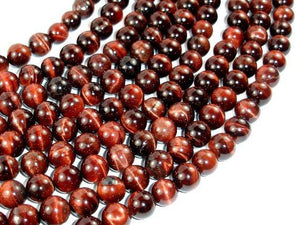 Red Tiger Eye Beads, Round, 10mm-Gems: Round & Faceted-BeadDirect