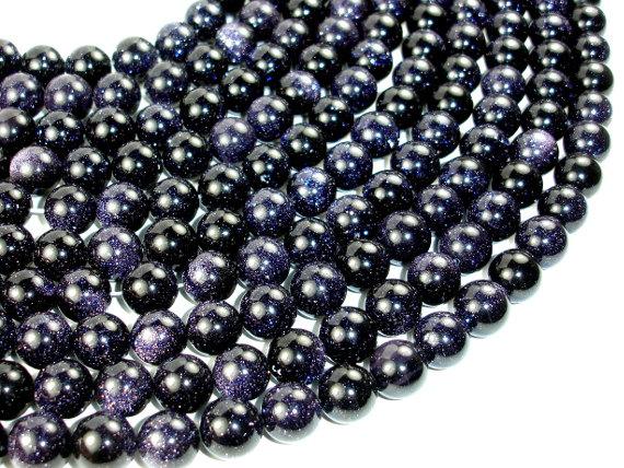 Blue Goldstone, Round, 12mm beads-Gems: Round & Faceted-BeadDirect