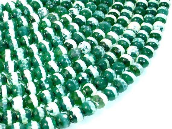 Tibetan Agate Beads, Faceted Round, 6mm-Agate: Round & Faceted-BeadDirect