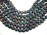 Druzy Agate Beads, Geode Beads, Matte Peacock, 14mm-Agate: Round & Faceted-BeadDirect