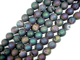 Druzy Agate Beads, Geode Beads, Matte Peacock, 14mm-Agate: Round & Faceted-BeadDirect