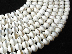 Tibetan Agate Beads,White, Faceted Round, 8mm-Agate: Round & Faceted-BeadDirect
