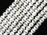 Tibetan Agate Beads,White, Faceted Round, 8mm-Agate: Round & Faceted-BeadDirect