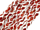 Tibetan Agate Beads, Red, Rice, 10mm x 14mm-Gems:Assorted Shape-BeadDirect
