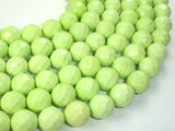 Green Howlite Turquoise Beads, Faceted Round, 12mm-Gems: Round & Faceted-BeadDirect