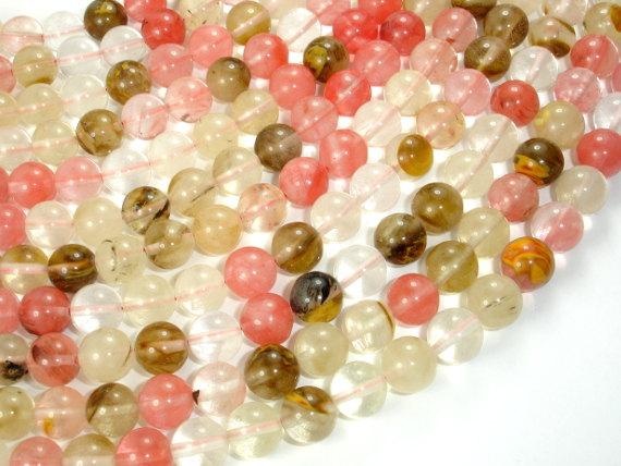 Fire Cherry Quartz Beads, Round, 10mm-Gems: Round & Faceted-BeadDirect