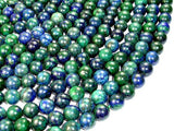 Azurite Malachite Beads, Round, 10mm, 15.5 Inch-Gems: Round & Faceted-BeadDirect