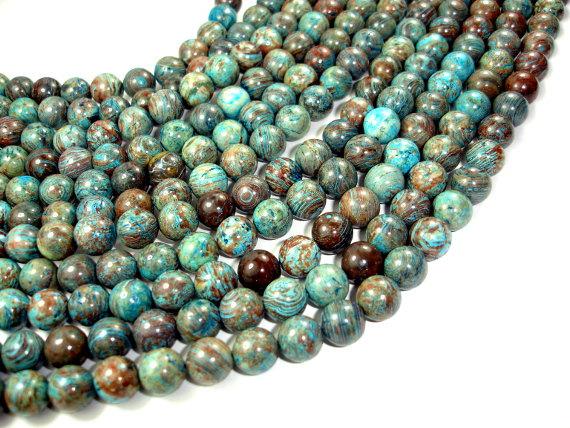 Blue Calsilica Jasper Beads, Round, 10mm-Gems: Round & Faceted-BeadDirect