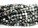 Black Line Jasper Beads, Silk Stone, Spider Web Jasper, Round, 4mm-Gems: Round & Faceted-BeadDirect