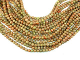 Chinese Unakite, Round beads, 6mm-Gems: Round & Faceted-BeadDirect