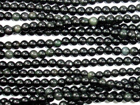 Rainbow Obsidian Beads, Round, 4mm-Gems: Round & Faceted-BeadDirect
