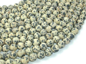 Matte Dalmation Jasper Beads, Round, 8mm-Gems: Round & Faceted-BeadDirect