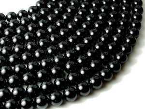 Black Tourmaline Beads, Round, 10mm-Gems: Round & Faceted-BeadDirect