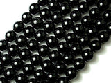 Black Tourmaline Beads, Round, 12mm-Gems: Round & Faceted-BeadDirect
