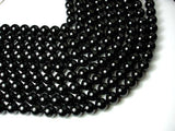 Black Tourmaline Beads, Round, 12mm-Gems: Round & Faceted-BeadDirect