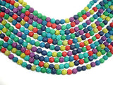 Lava Beads, Multicolored, Round, 8mm-Gems: Round & Faceted-BeadDirect