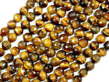 Tiger Eye Beads, Faceted Round, 8mm-Gems: Round & Faceted-BeadDirect