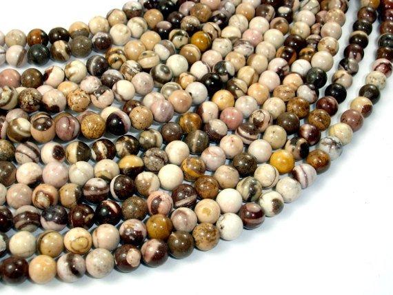Brown Zebra Jasper Beads, Round, 6mm-Gems: Round & Faceted-BeadDirect