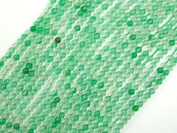 Agate Beads, Round, Green, 2mm-Gems: Round & Faceted-BeadDirect