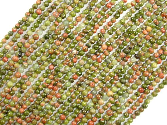 Unakite Beads, Round, 2mm, 16 Inch-Gems: Round & Faceted-BeadDirect