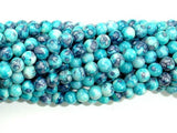 Rain Flower Stone Beads, Blue, 4mm Round Beads-Gems: Round & Faceted-BeadDirect