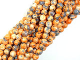 Rain Flower Stone, Orange, 6mm Round Beads-Gems: Round & Faceted-BeadDirect