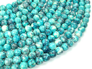 Rain Flower Stone Beads, Blue, 8mm Round Beads-Gems: Round & Faceted-BeadDirect