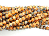 Rain Flower Stone, Orange, 4mm Round Beads-Gems: Round & Faceted-BeadDirect