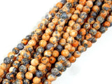 Rain Flower Stone, Orange, 4mm Round Beads-Gems: Round & Faceted-BeadDirect