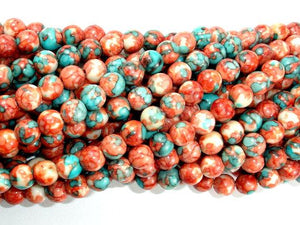 Rain Flower Stone, Red, Blue, 6mm Round Beads-Gems: Round & Faceted-BeadDirect