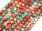 Rain Flower Stone, Red, Blue, 8mm Round Beads-Gems: Round & Faceted-BeadDirect