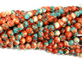 Rain Flower Stone, Red, Blue, 4mm Round Beads-Gems: Round & Faceted-BeadDirect