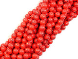 Red Howlite Beads, 6mm Round Beads-Gems: Round & Faceted-BeadDirect
