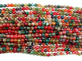 Agate Beads, Multicolor, 4mm Faceted Round,14.5 Inch-Agate: Round & Faceted-BeadDirect