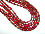 Mosaic Stone Beads, Red, 6mm Round Beads-Gems: Round & Faceted-BeadDirect