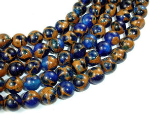 Mosaic Stone Beads, Blue, 8mm Round Beads-Gems: Round & Faceted-BeadDirect
