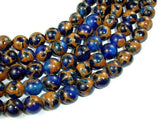 Mosaic Stone Beads, Blue, 8mm Round Beads-Gems: Round & Faceted-BeadDirect